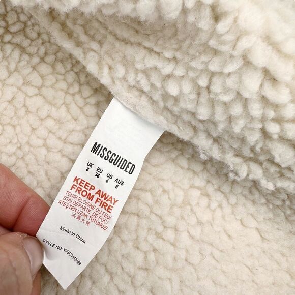 Missguided Shearling Sherpa Jacket Reversible Womens 4 - Picture 6 of 7
